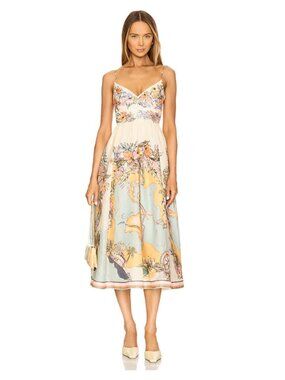 Zimmermann Tallow floral linen midi dress